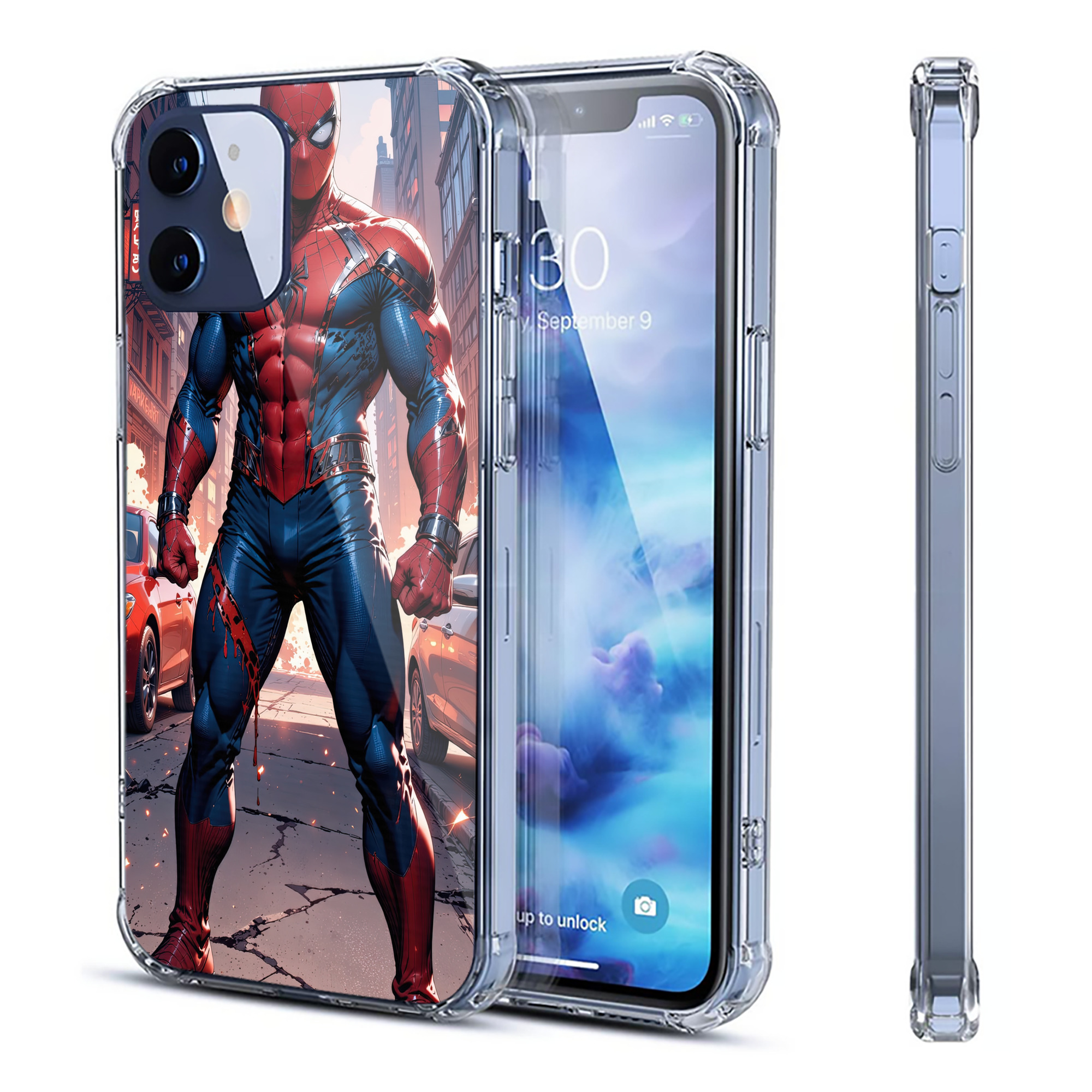 （画像用） Spider Man スパイダーマン 【iPhone 12シリーズ対応】透明スマホケース（クリアソフトケース）